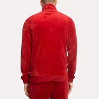 Mobland S01 Geoff Bell Red Velour Track Jacket Jacket unisex detail view 3 | Dash Racegear — Mobland Season 1 Jacket – Geoff Bell Red Track Fashion