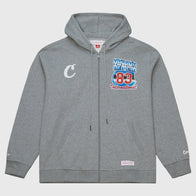 M&N x Cookies Full-Zip Hoodie Hoodie unisex front product view | Dash Racegear — Unisex grey fleece zip-up hoodie from Mitchell & Ness Cookies 2025f