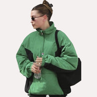 Hailey Bieber Green Half-Zip Anorak Jacket Jacket unisex detail view 4 | Dash Racegear — Green Half-Zip Anorak Jacket – Hailey Bieber Signature Style