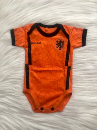 Orange Lion Holland soccer romper 100% cotton - baby romper image 1