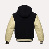 Mens Hooded Bomber Varsity Jacket Varsity Jacket men detail view 3 | Dash Racegear — Mens Hooded Bomber Varsity Jacket