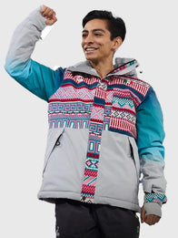 Winter Olympics 2026 Opening Ceremony Team Mexico Jacket Jacket unisex detail view 6 | Dash Racegear — Olympic Team Mexico Milano Cortina 2026 hooded jacket by Charly in gray with unique stitch details for parade wear.
