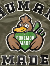 Pokemon x Human Made Satin Bomber Jacket Bomber Jacket unisex detail view 4 | Dash Racegear — Satin bomber jacket with Pokémon collaboration detailing and a clean Human Made-inspired minimalist street style finish.