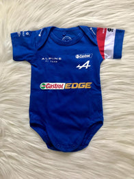 F1 Renault Alonso Alpine Racing romper jersey 100% cotton | Blue... - baby romper image 1