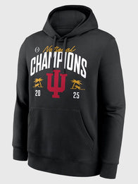 Indiana Hoosiers 2025 National Champions Hoodie Hoodie unisex detail view 2 | Dash Racegear — Indiana Hoosiers National Champions CFP 2025 hoodie in black, perfect for game nights and everyday outfits.