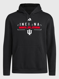 Indiana Hoosiers Fleece Hoodie Hoodie unisex front product view | Dash Racegear — 2026 Indiana Hoosiers Unisex Black Fleece Hoodie with a relaxed fit and cozy comfort for everyday casual wear.