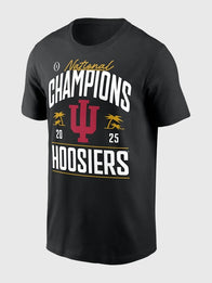 Indiana National Championship Shirt Shirt unisex detail view 2 | Dash Racegear — Indiana Hoosiers 2025 National Champions Locker Room Tee, black, lightweight cotton for everyday game-day wear.
