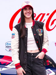 Indianapolis 500 Caitlin Clark Racing Jacket Jacket unisex detail view 2 | Dash Racegear — Indianapolis 500 bomber jacket inspired by Caitlin Clark with clean racing-style look and relaxed fit.