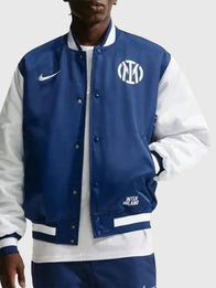 Inter Milan Fanatics Fest NYC 2026 Satin Jacket Jacket unisex detail view 3 | Dash Racegear — 2026 Inter Milan Fanatics Fest NYC Satin Varsity Jacket in Blue with premium comfort and timeless athletic-inspired everyday style.