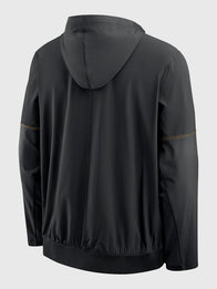 Nike Iowa Sideline College Anorak Hooded Jacket Jacket unisex detail view 2 | Dash Racegear — Unisex Iowa College Nike Black Hooded Anorak Sideline Jacket featuring a practical 1 2 Zip sportswear design