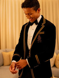 Jaafar Jackson Met Gala 2026 Polo Ralph Lauren Tuxedo Fashion Apparel unisex detail view 3 | Dash Racegear — Met Gala 2026 Jaafar Jackson black and gold Polo Ralph Lauren tuxedo tailored elegance premium formalwear for gala nights