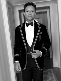 Jaafar Jackson Met Gala 2026 Polo Ralph Lauren Tuxedo Fashion Apparel unisex detail view 4 | Dash Racegear — Polo Ralph Lauren tuxedo worn by Jaafar Jackson 2026 Met Gala black gold detailing refined fit for high-end men’s events