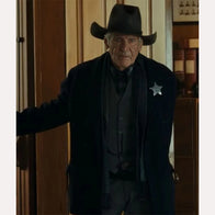 Harrison Ford 1923 S02 Jacob Dutton Black Coat Coat unisex front product view | Dash Racegear — Old West-Inspired Jacob Dutton Black Coat – 1923 Collection
