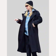 Jennifer Lawrence Black Coat Coat unisex detail view 3 | Dash Racegear — Jennifer Lawrence’s Sleek Black Coat – Minimalist Elegance
