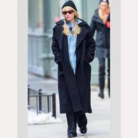 Jennifer Lawrence Black Coat Coat unisex detail view 2 | Dash Racegear — Jennifer Lawrence’s Black Coat