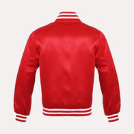 Jesse Red Varsity Jacket Varsity Jacket unisex detail view 2 | Dash Racegear — Jesse Red and White Varsity Jacket