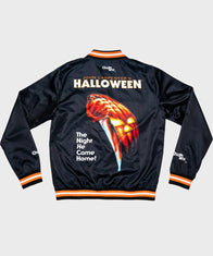 John Carpenters Halloween 1978 Jacket Jacket unisex front product view | Dash Racegear — Halloween 1978 Tribute Satin Logo Jacket