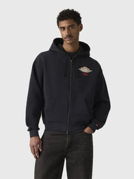 Levi’s x Jordan Full-Zip Hoodie Hoodie unisex detail view 3 | Dash Racegear — Unisex Levi’s x Jordan black hoodie with two‑way zip and bold logo details for everyday layered urban style.