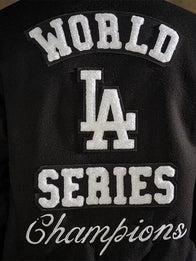 Los Angeles Dodgers Joshua Vides x Fanatics World Series Champions Varsity Jacket Varsity Jacket unisex detail view 3 | Dash Racegear — Joshua Vides Dodgers World Series Fanatics Jacket