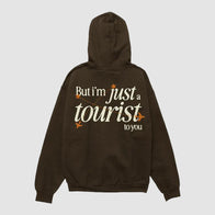 But I’m Just A Tourist To You Homesick Hoodie Hoodie unisex front product view | Dash Racegear — Oversized Homesick Hoodie – But I’m Just A Tourist To You Edition
