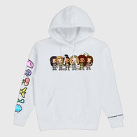 KATSEYE x Toca Boca White Hoodie Hoodie unisex front product view | Dash Racegear — Toca Boca x KATSEYE White Hoodie – Trendy Style