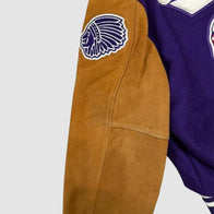 Kahoks Letterman Jacket Jacket unisex detail view 5 | Dash Racegear — Side profile of Kahoks Letterman Jacket – Timeless Collegiate Look