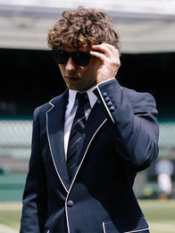 Kimi Antonelli Wimbledon 2026 Blazer Blazer unisex detail view 2 | Dash Racegear — Kimi Antonelli Wimbledon 2026 navy blazer featuring a classic silhouette and sophisticated styling.