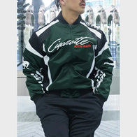 Kith X Cigarette Racing Nylon Bomber Jacket Bomber Jacket unisex front product view | Dash Racegear — Kith Cigarette Racing Bomber Jacket – Performance Meets Fashion