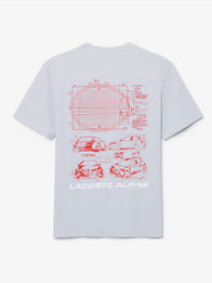Lacoste x Alpine Graphic T-Shirt Shirt unisex detail view 4 | Dash Racegear — The 2026 Lacoste x Alpine Unisex T-Shirt blends clean design, soft jersey comfort, and a contemporary racing-inspired look.