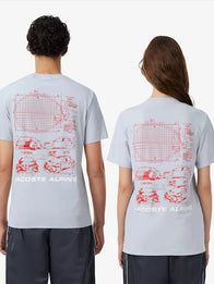 Lacoste x Alpine Graphic T-Shirt Shirt unisex detail view 2 | Dash Racegear — Light grey Lacoste x Alpine Graphic T-Shirt with a unisex fit, comfortable fabric feel, and sleek casual aesthetic.