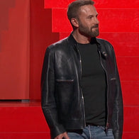 TUDUM 2025 Ben Affleck Jacket Jacket unisex front product view | Dash Racegear — TUDUM 2025 Ben Affleck-inspired leather jacket for fans