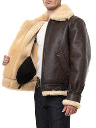 Resident Evil 4 Leon Kennedy Jacket Jacket unisex detail view 4 | Dash Racegear — Leon Kennedy B-3 sheepskin bomber jacket from Resident Evil 4 Remake, great for cosplay, conventions, or cold days.