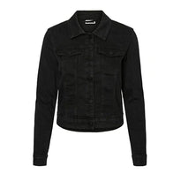 Lisa Black Denim Jacket Denim Jacket unisex front product view | Dash Racegear — Lisa Shirt Style Black Denim Jacket
