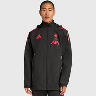 LFC Adidas 25/26 Domestic All Weather Jacket Jacket unisex detail view 2 | Dash Racegear — Versatile black fleece jacket with LFC crest for use in changing conditions