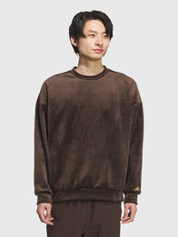 Adidas Chinese New Year Satin Crew Sweatshirt Sweatshirt unisex detail view 2 | Dash Racegear — Chinese New Year 2026 recreation crew sweatshirt in brown satin offering a sleek look with expressive graphic styling