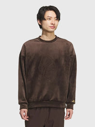 Adidas Chinese New Year Satin Crew Sweatshirt Sweatshirt unisex detail view 2 | Dash Racegear — Chinese New Year 2026 recreation crew sweatshirt in brown satin offering a sleek look with expressive graphic styling