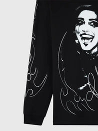 OVO x WWE Rhea Ripley Long-Sleeve T-Shirt Shirt unisex detail view 4 | Dash Racegear — Rhea Ripley WWE x OVO black long sleeve tee, lightweight cotton shirt for everyday edgy outfits.