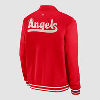 Los Angeles Angels City Connect Red Bomber Jacket Bomber Jacket unisex detail view 2 | Dash Racegear — Los Angeles Angels Outerwear – City Connect Red Bomber Look