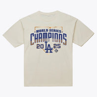 Dodgers Mitchell & Ness 2025 World Series Champions Arch T-Shirt Shirt unisex front product view | Dash Racegear — 2025 Dodgers World Series Arch Graphic Tee by Mitchell & Ness