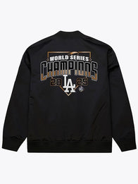 Dodgers Mitchell & Ness 2025 World Series Champions Satin Jacket Jacket unisex detail view 2 | Dash Racegear — 2025 Dodgers World Series Celebration Satin Jacket – Mitchell & Ness