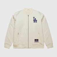 Dodgers Mitchell & Ness 2025 World Series Champions Bomber Jacket Bomber Jacket unisex front product view | Dash Racegear — Limited Edition Dodgers 2025 World Series Bomber Jacket