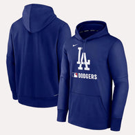 Los Angeles Dodgers Nike Performance Hoodie Hoodie unisex front product view | Dash Racegear — Dodgers Nike Hoodie – Performance Training Edition