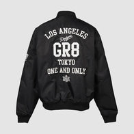 Los Angeles Dodgers x GR8 Varsity Jacket Varsity Jacket unisex detail view 4 | Dash Racegear — Los Angeles Dodgers x GR8 varsity jacket with bold team branding