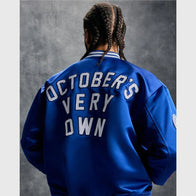 OVO x New Era x MLB Toronto Varsity Jacket Varsity Jacket unisex detail view 3 | Dash Racegear — Toronto Blue Jays Varsity by OVO & New Era