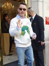 Macaulay Culkin x Very Hungry Caterpillar Sweatshirt Sweatshirt unisex front product view | Dash Racegear — Off white Macaulay Culkin x Very Hungry Caterpillar sweatshirt with cozy fabric and fun design for everyday wear.