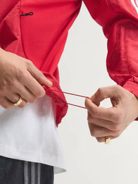 Adidas Manchester United Home Anthem Jacket Jacket unisex detail view 6 | Dash Racegear — A premium red anthem jacket featuring Manchester United 26/27 styling with Adidas performance-inspired detailing.