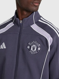 Manchester United x Adidas Urban Purist Track Jacket Jacket unisex detail view 3 | Dash Racegear — Urban Purist 2026 zip-up track jacket in grey with Manchester United-inspired sportswear appeal.