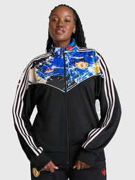 Manchester United x adidas Stone Roses Track Jacket Jacket unisex detail view 5 | Dash Racegear — 2026 Manchester United x Adidas Stone Roses Track Jacket in black, lightweight and sporty for fans everywhere.