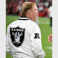 Mark Davis Preseason 2025 Raiders Bomber Jacket Bomber Jacket unisex detail view 3 | Dash Racegear — Las Vegas Raiders Bomber Jacket for 2025 Season