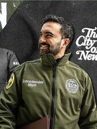 Zohran Mamdani Green Jacket Jacket unisex detail view 3 | Dash Racegear — Unisex Zohran Mamdani Green Cotton Jacket, casual outerwear with comfortable fit for everyday wear.